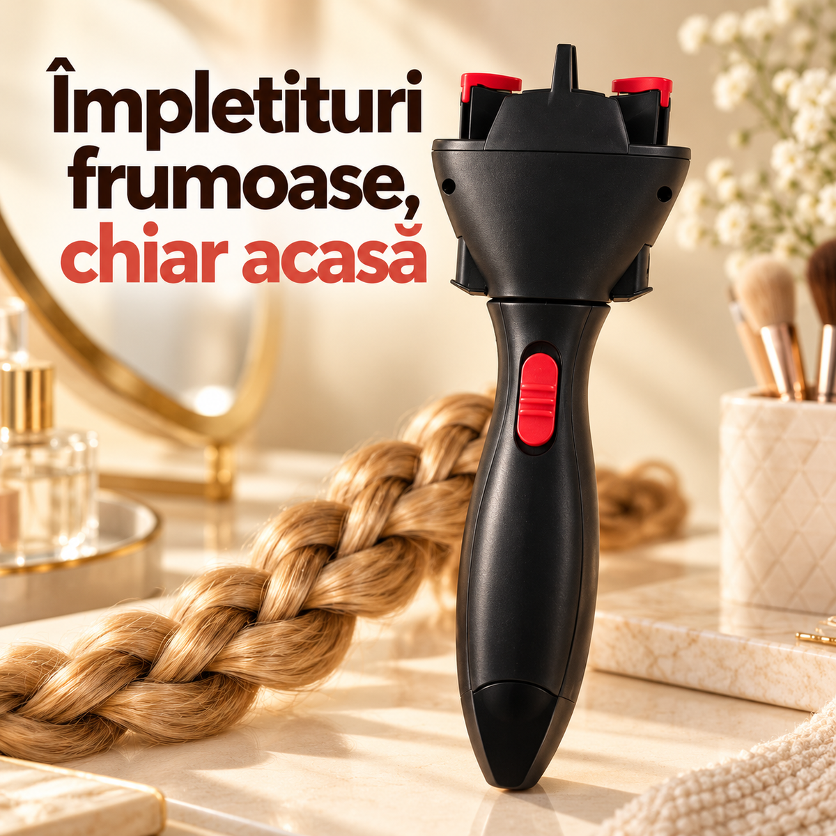 Aparat Electric pentru Împletit Părul cu Rotire 360° și Trepte Reglabile